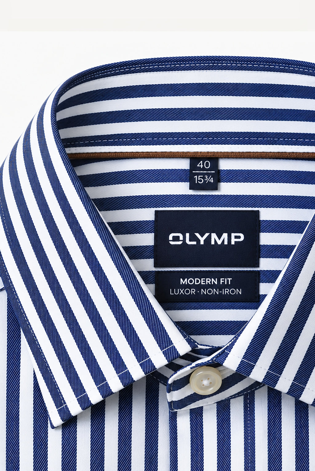 Luxor Business shirt, Modern Fit, New Kent - Marine Stripe