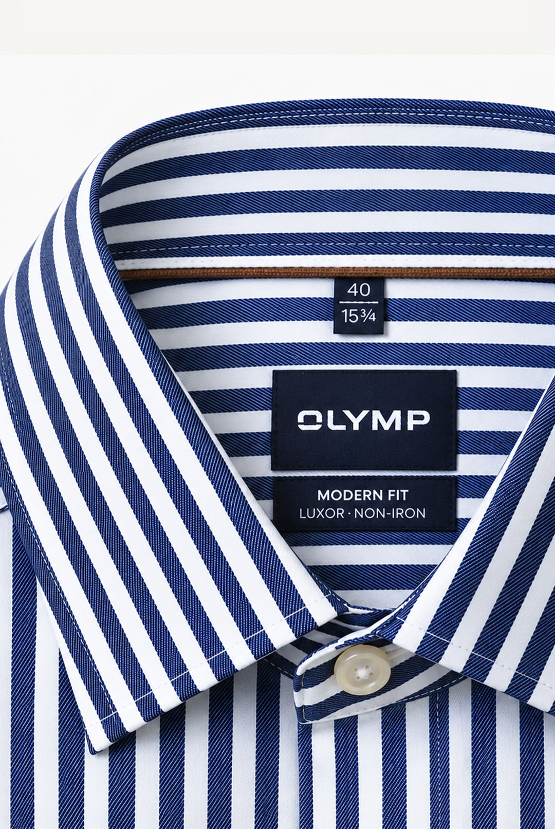 Luxor Business shirt, Modern Fit, New Kent - Marine Stripe