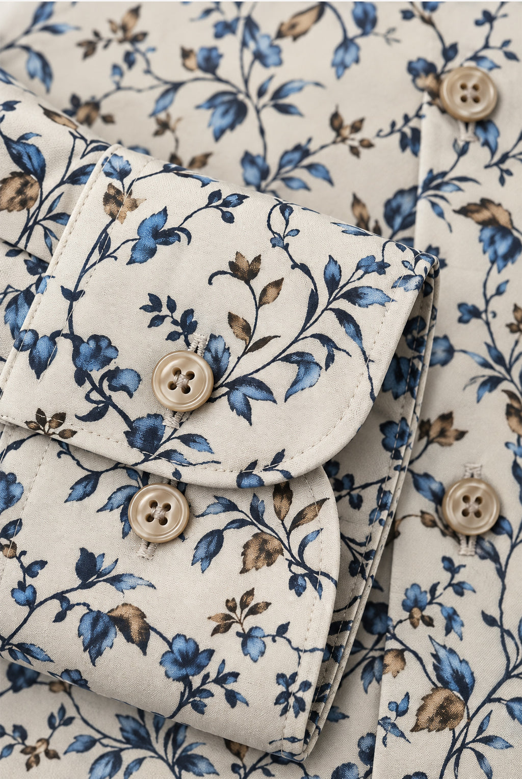Luxor Business shirt, Modern Fit, New Kent - Taupe Floral