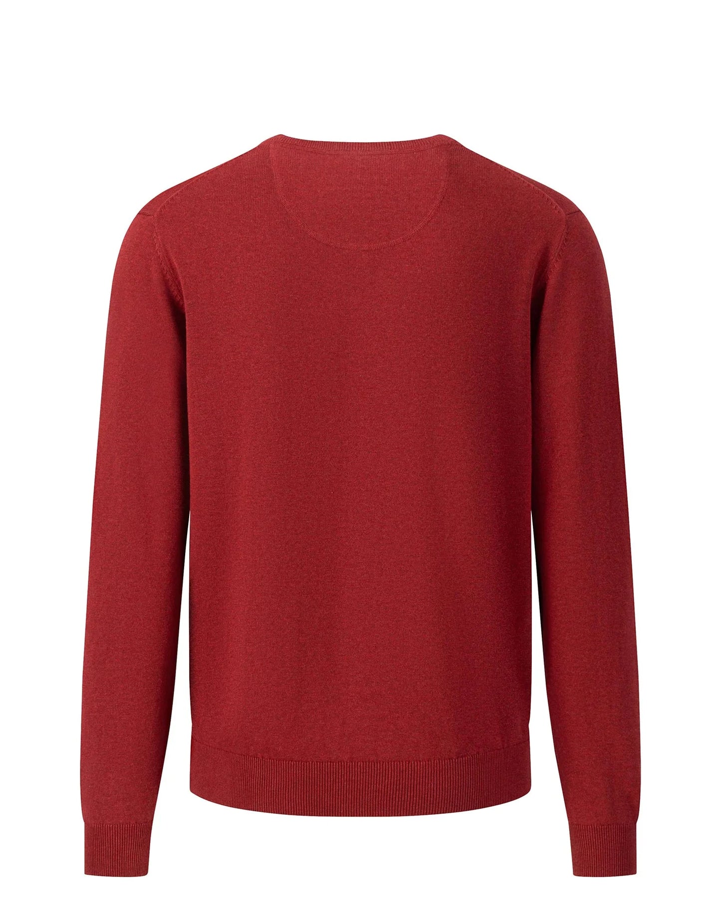 SOFT COTTON SWEATER WITH A V-NECK - Scarlet