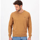 SOFT COTTON SWEATER WITH A V-NECK - Camel