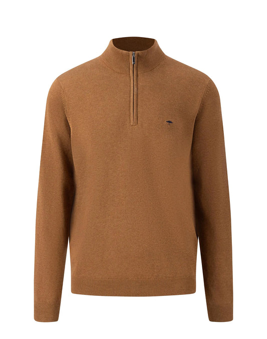 Super-soft Cotton Quarter Zip - Camel