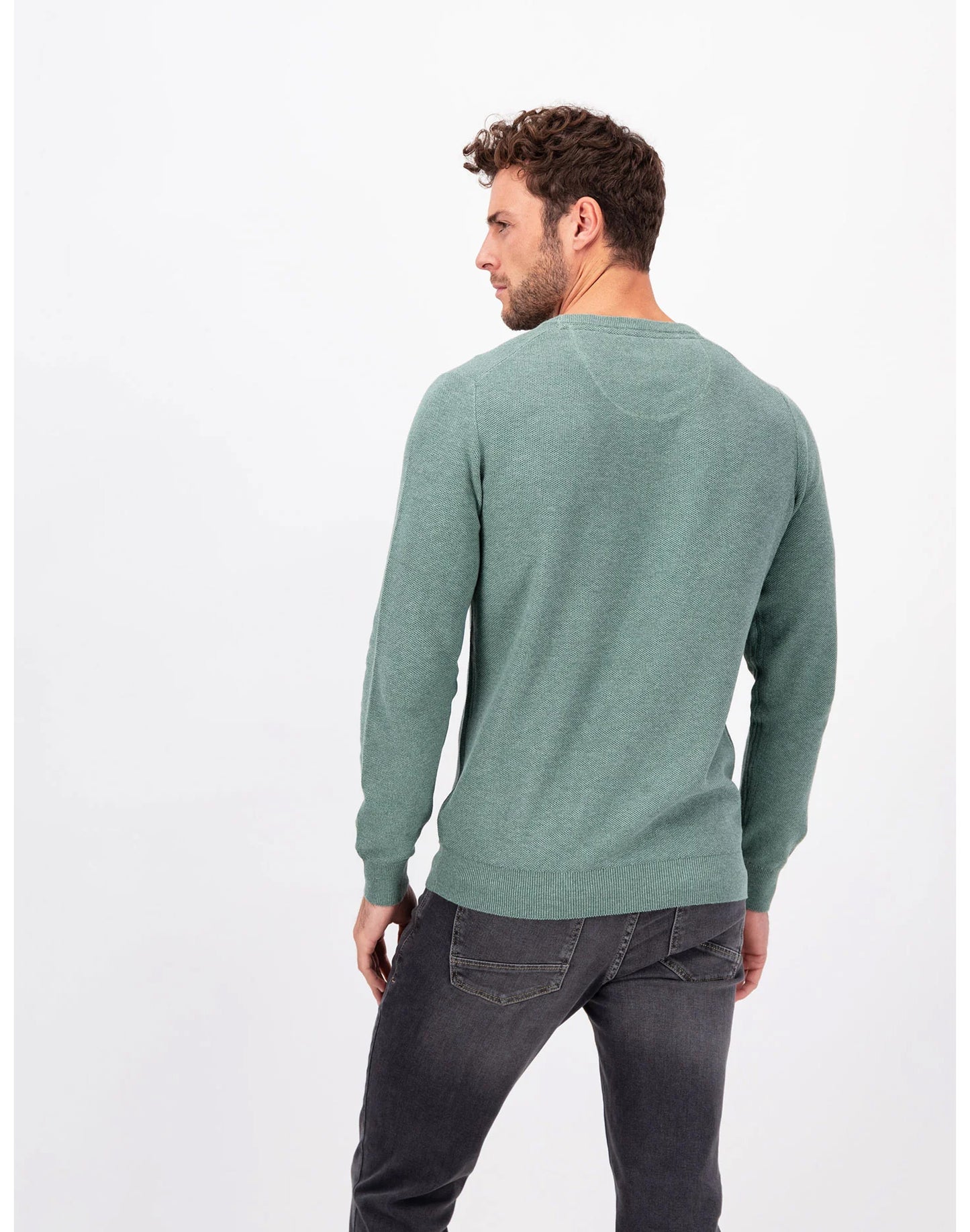 STRUCTURED KNIT SWEATER - Sage Green