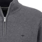 Super-soft Cotton Quarter Zip - Textured Grey