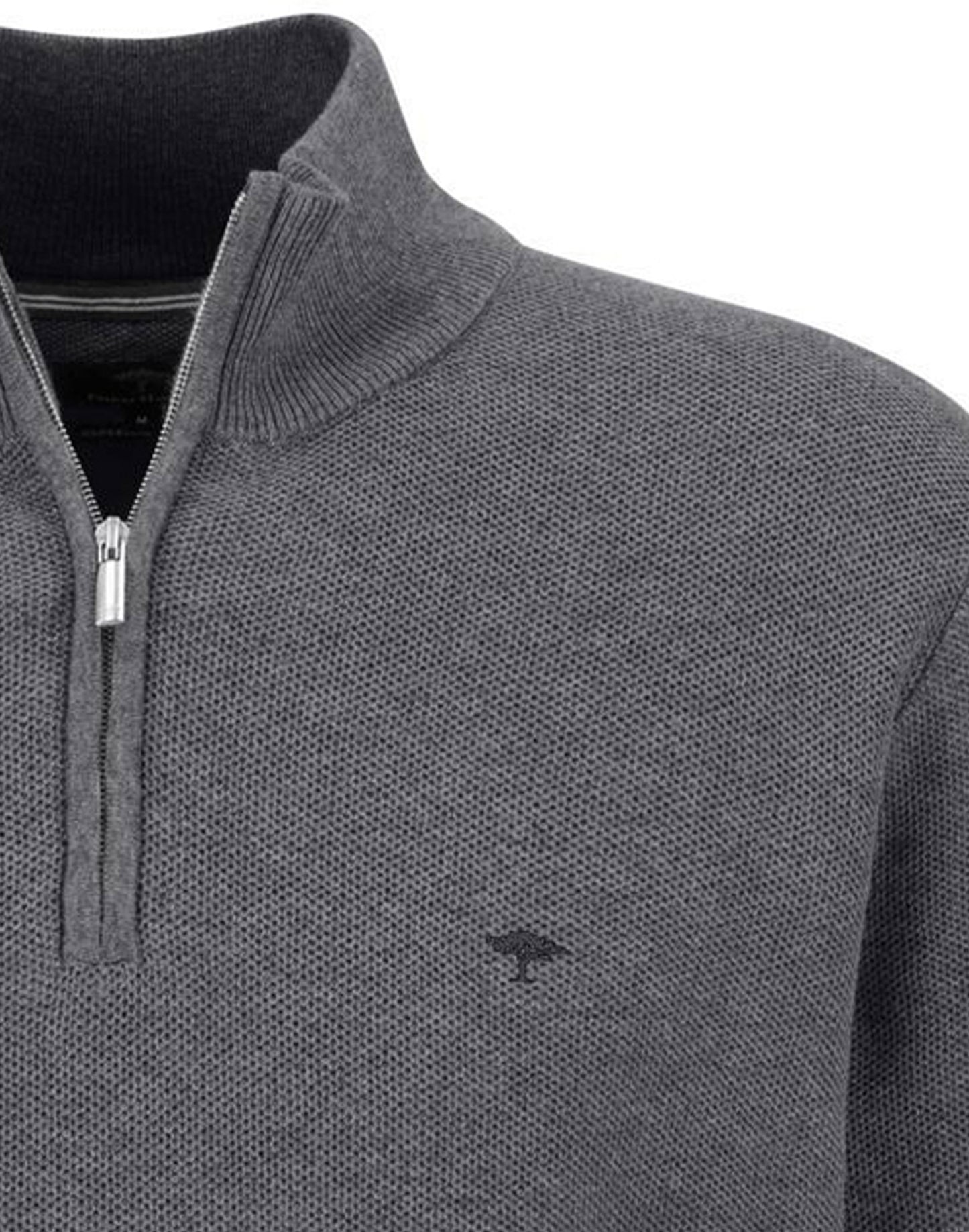 Super-soft Cotton Quarter Zip - Textured Grey