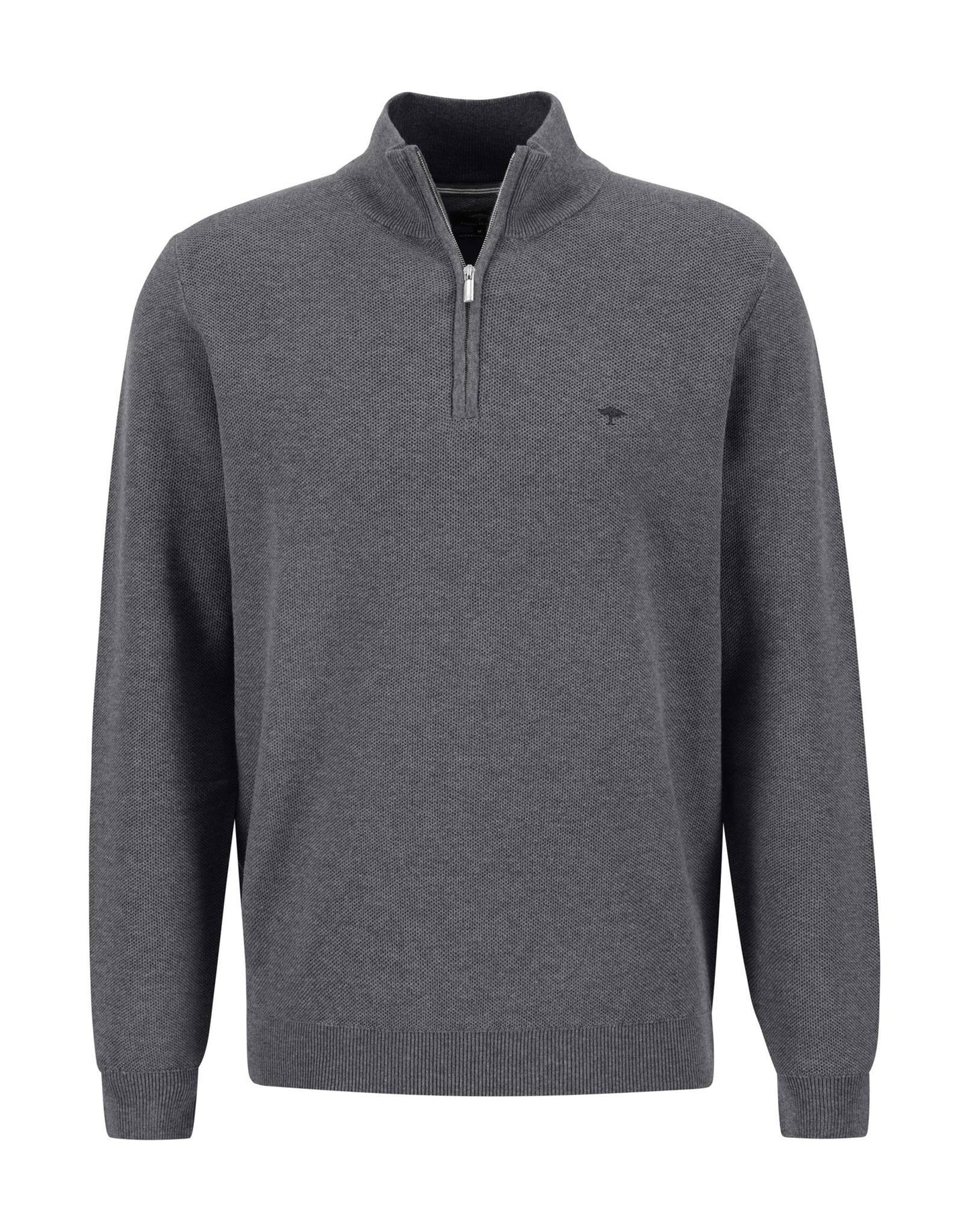 Super-soft Cotton Quarter Zip - Textured Grey