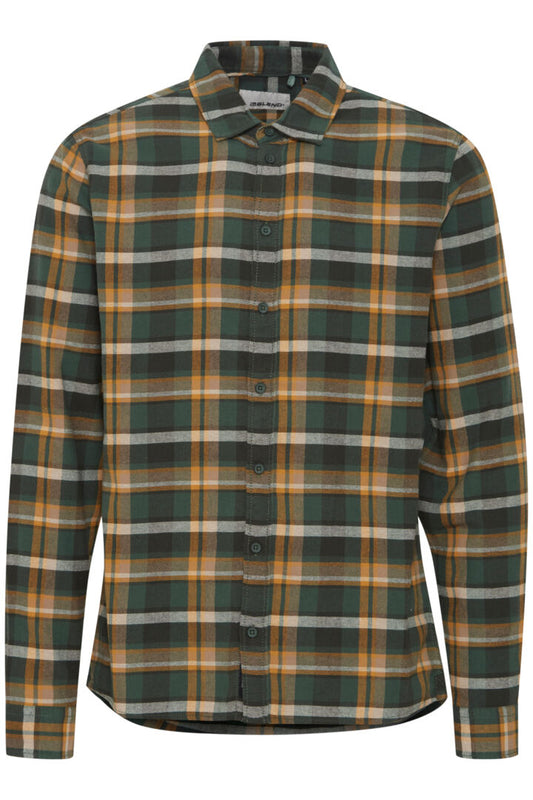 Brushed-cotton Check Shirt - Green