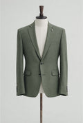 Tapered-fit Stretch Smokey Green Suit - Jacket