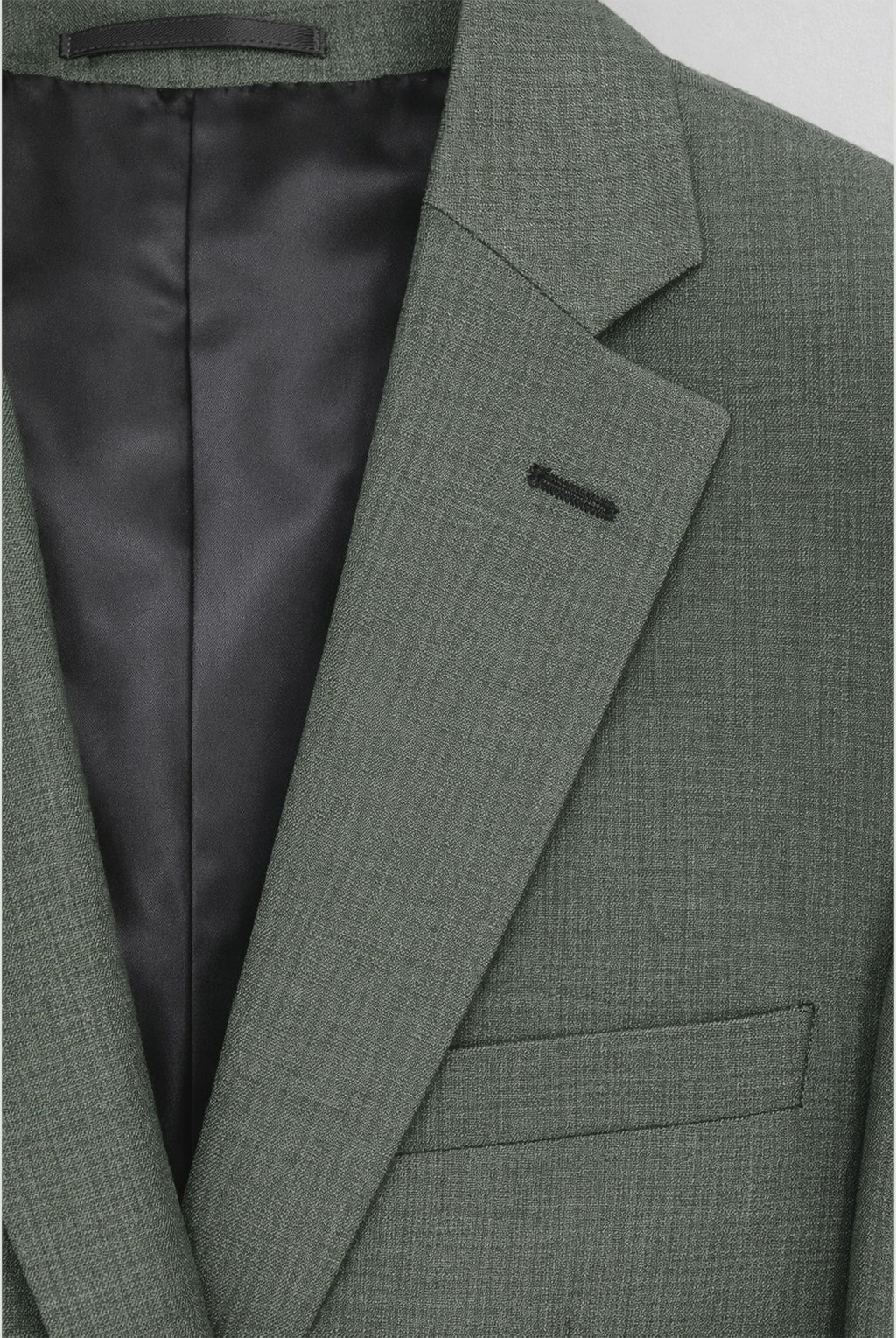 Tapered-fit Stretch Smokey Green Suit - Jacket