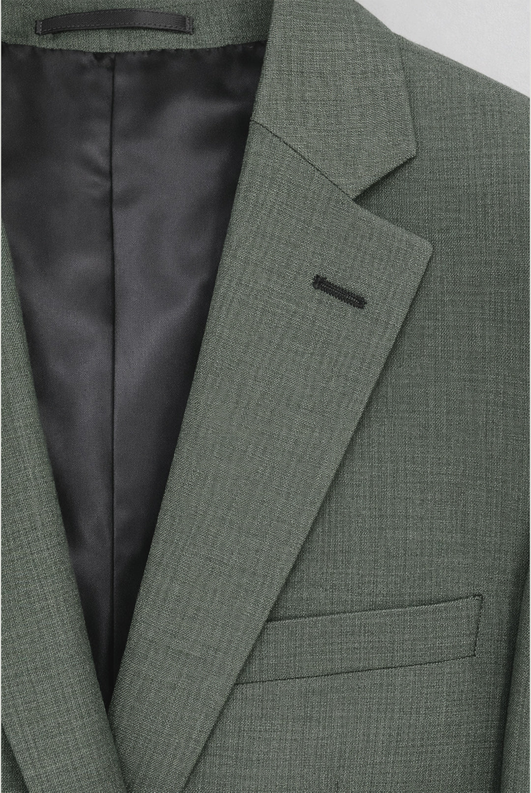 Tapered-fit Stretch Smokey Green Suit - Jacket