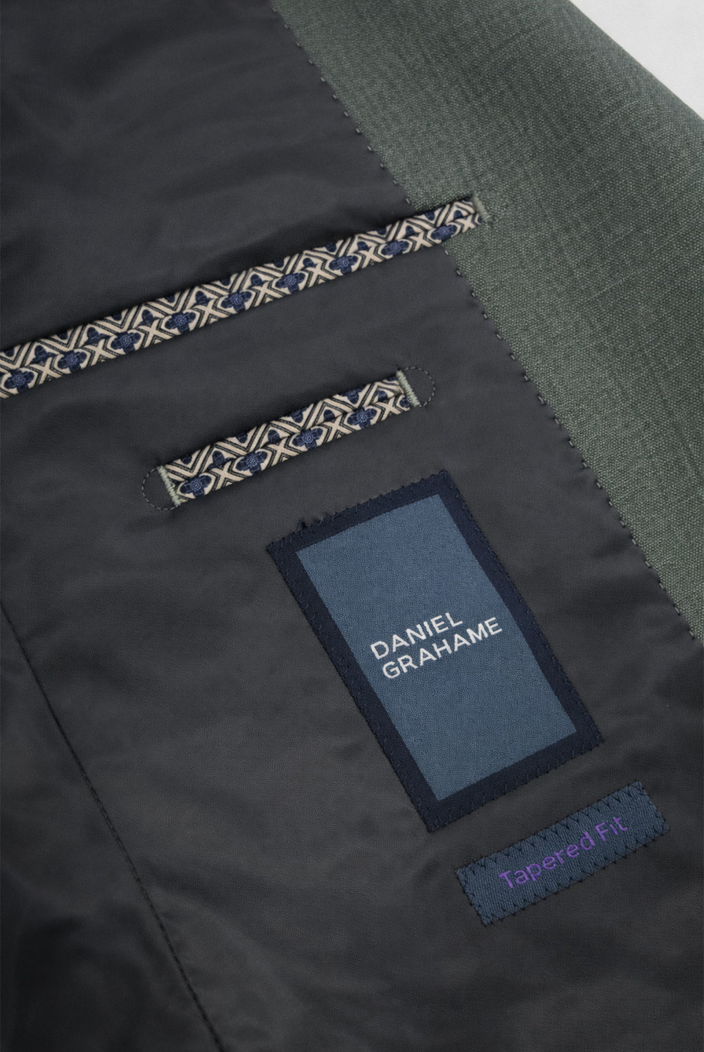 Tapered-fit Stretch Smokey Green Suit - Trousers