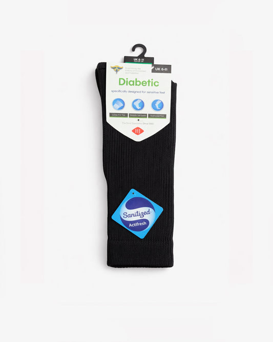 Cotton Diabetic Sock - HJ1351 - Black