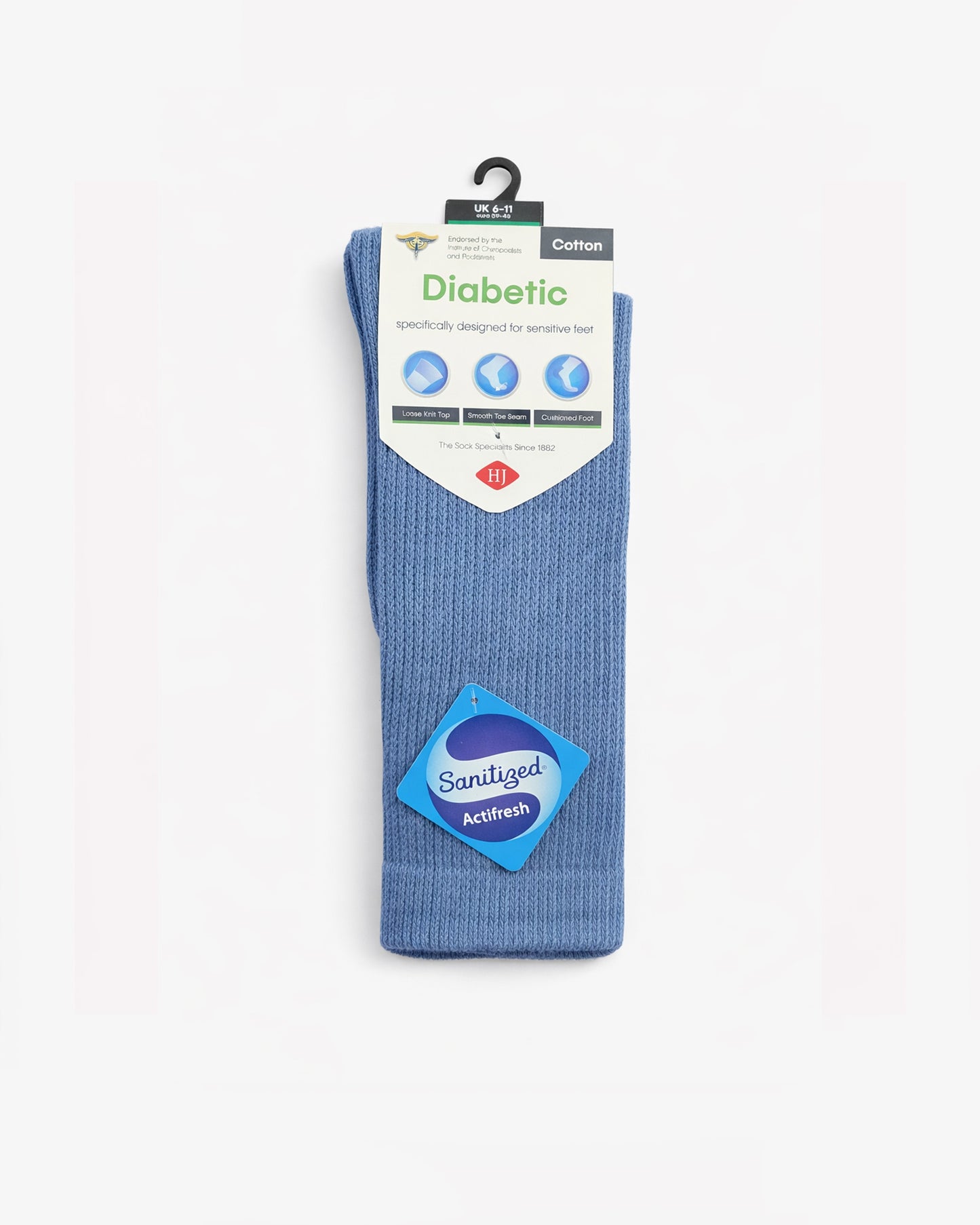Cotton Diabetic Sock - HJ1351 - Denim