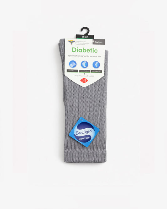 Cotton Diabetic Sock - HJ1351 - Mid Grey