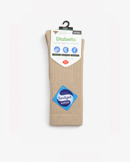 Cotton Diabetic Sock - HJ1351 - Oatmeal