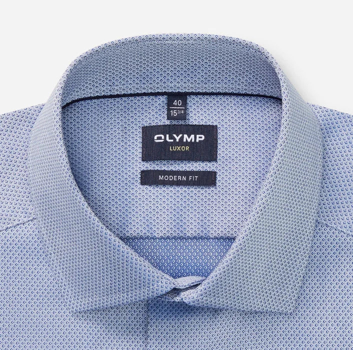 OLYMP Luxor Modern Fit Shirt – Blue Micro Design | Style 13567419