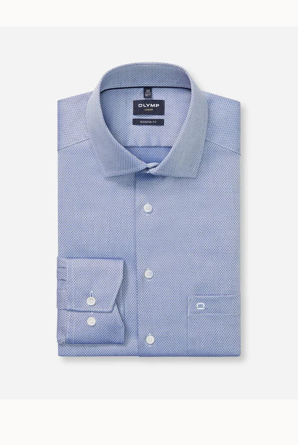 OLYMP Luxor Modern Fit Shirt – Blue Micro Design | Style 13567419