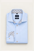 Luxor Business shirt, Modern Fit, Global Kent - Sky Blue Fine Stripe