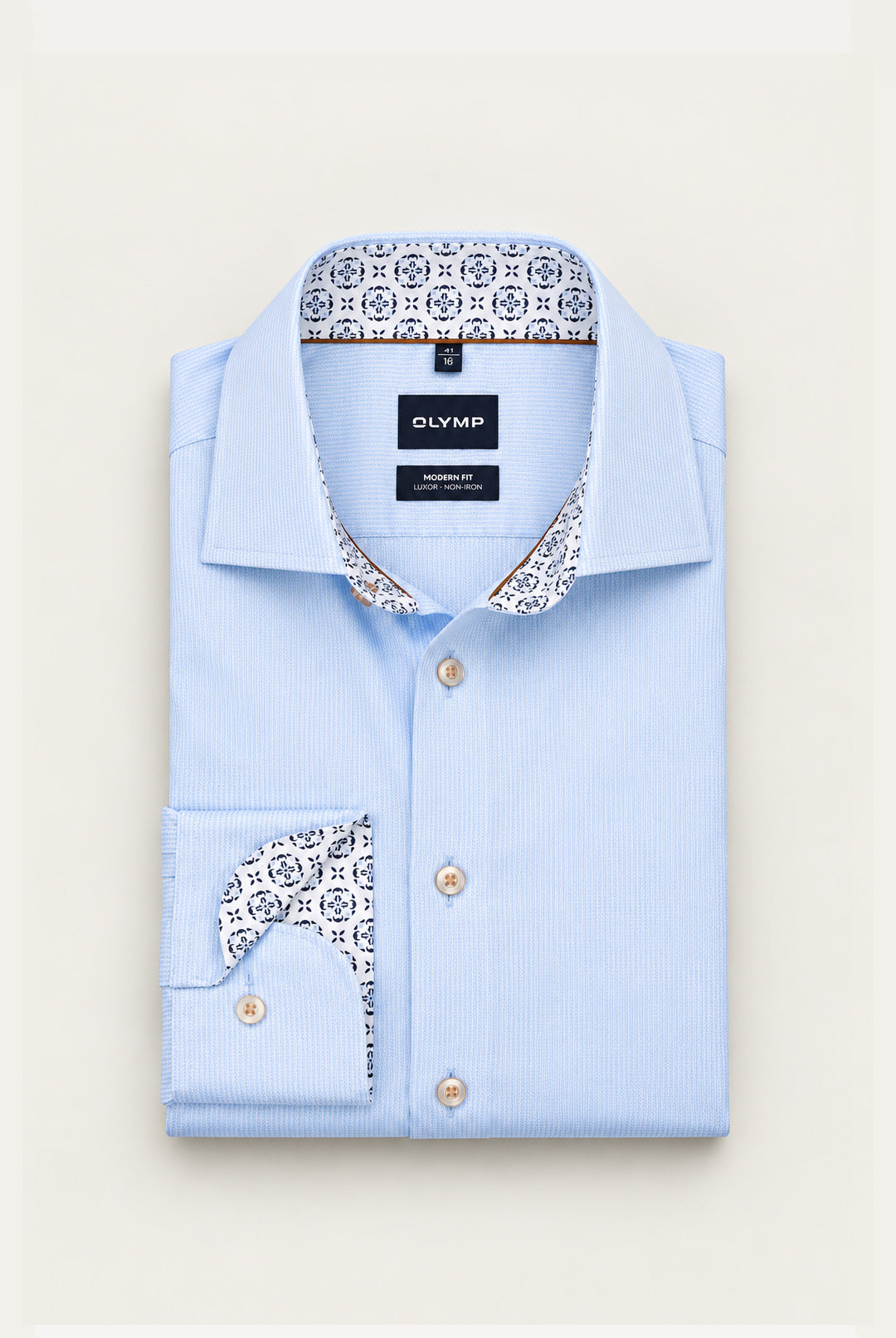 Luxor Business shirt, Modern Fit, Global Kent - Sky Blue Fine Stripe