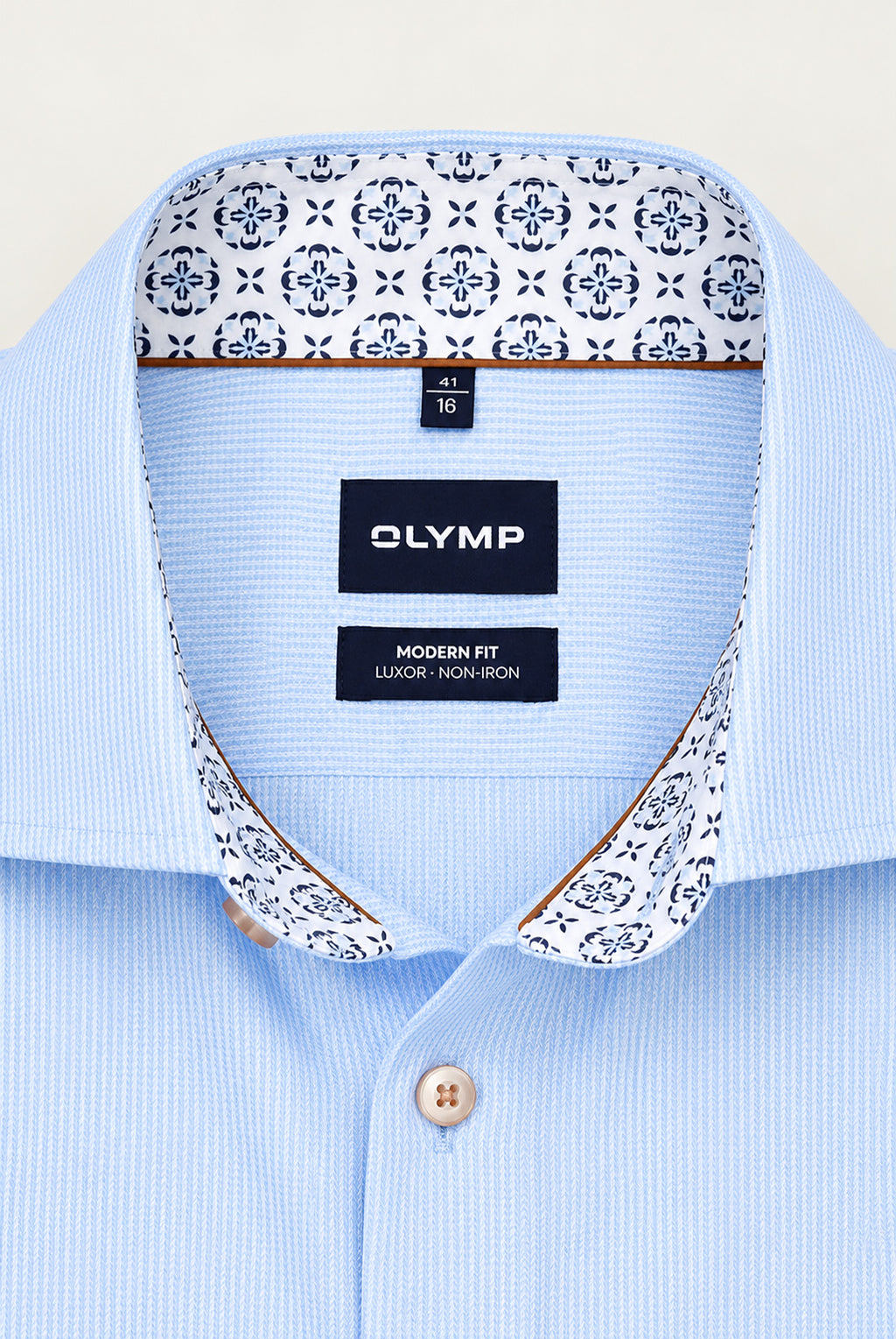Luxor Business shirt, Modern Fit, Global Kent - Sky Blue Fine Stripe