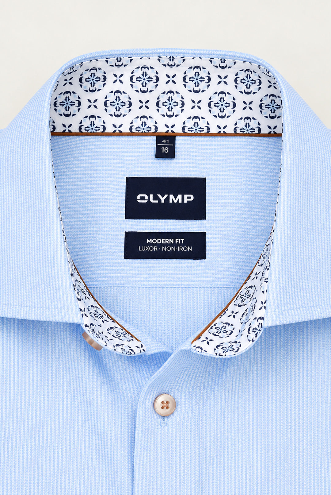 Luxor Business shirt, Modern Fit, Global Kent - Sky Blue Fine Stripe
