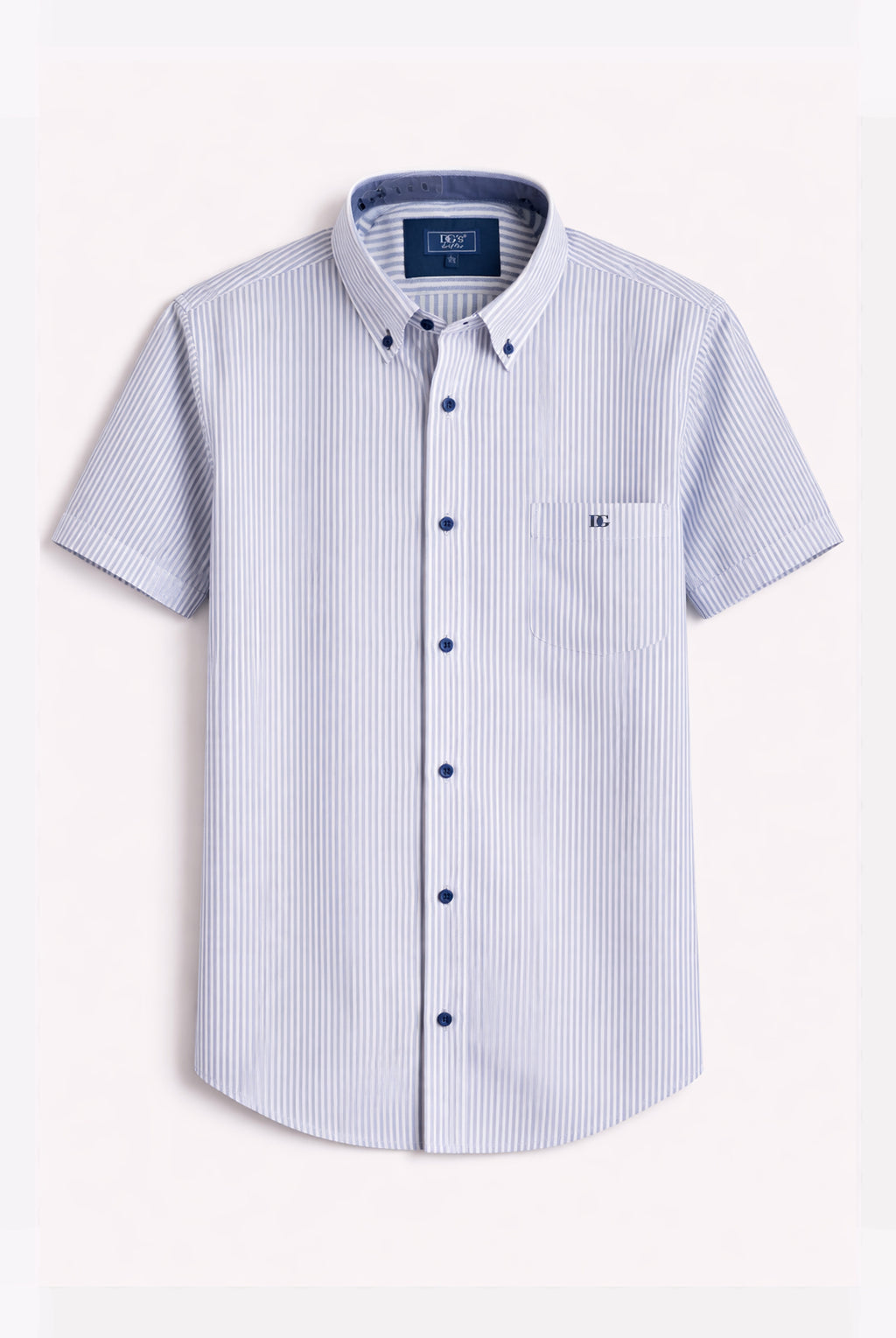 Short Sleeve Super-soft Stripe Shirt - Blue