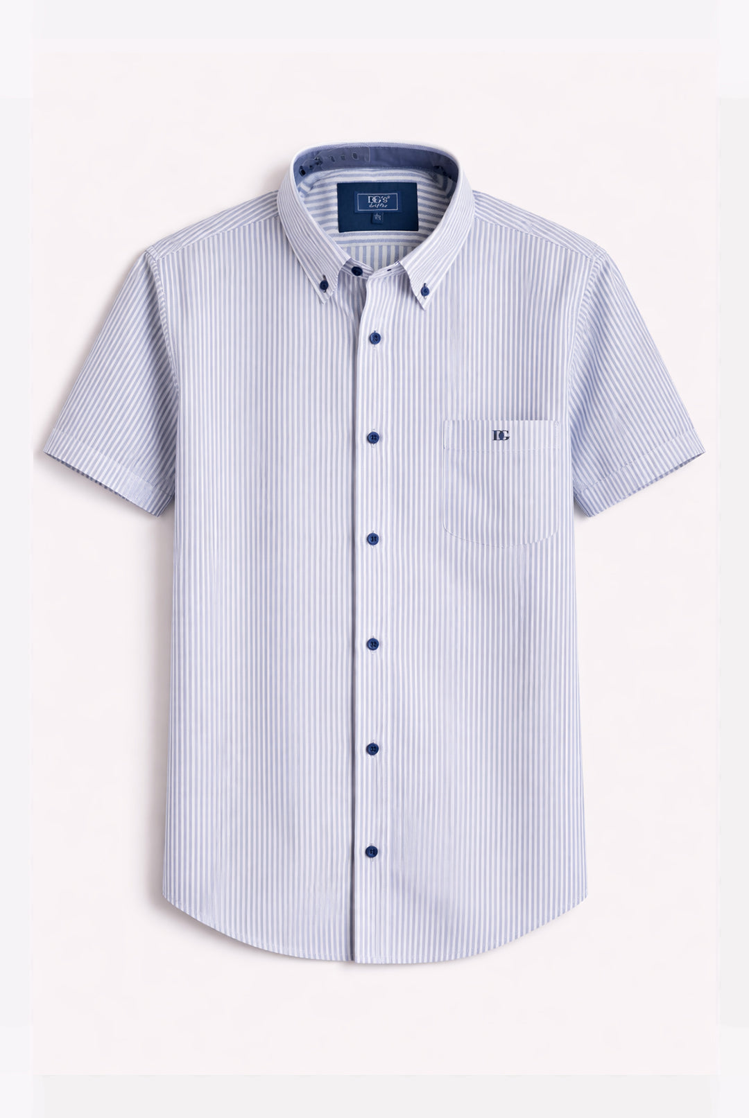 Short Sleeve Super-soft Stripe Shirt - Blue