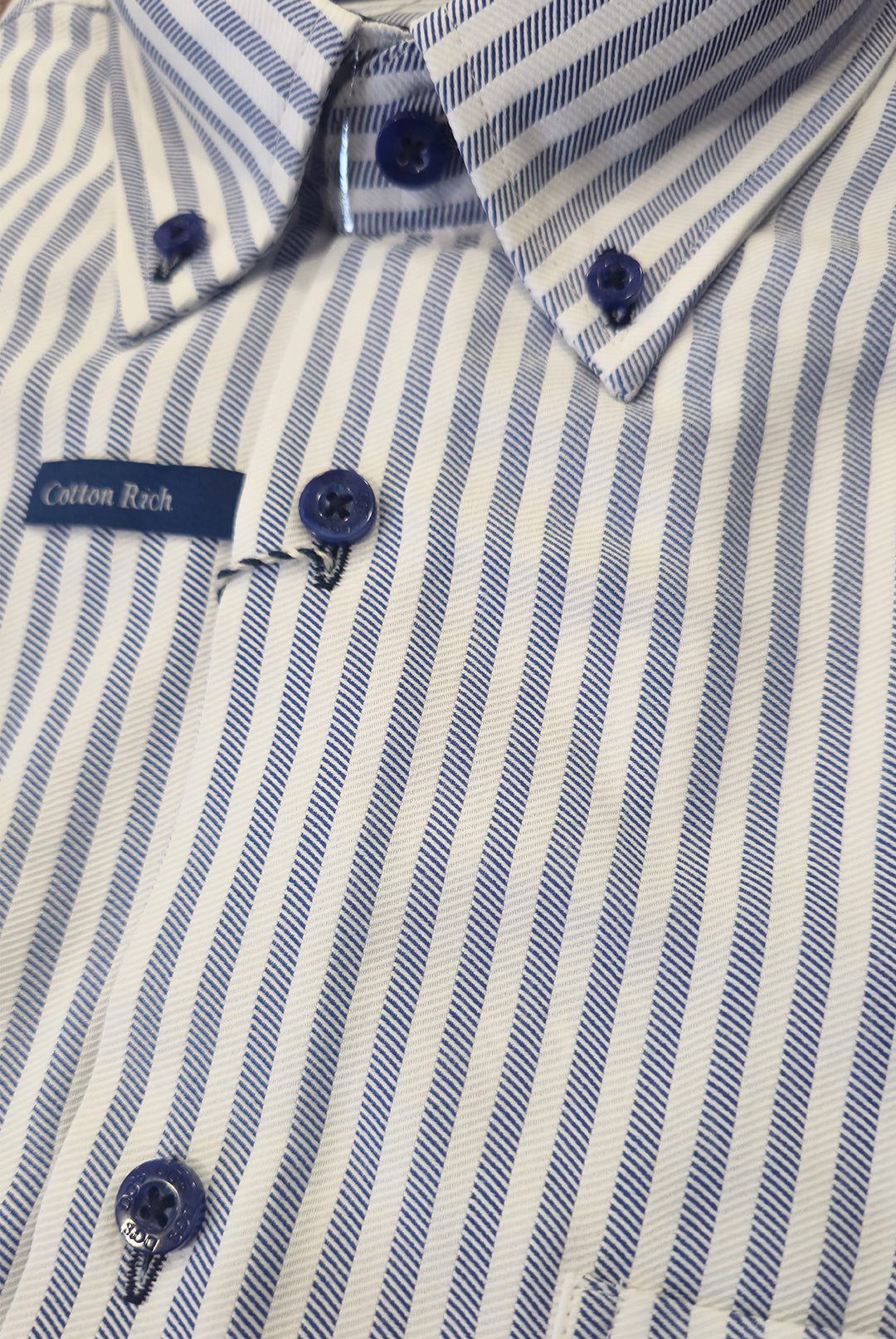 Short Sleeve Super-soft Stripe Shirt - Blue