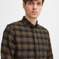 Soft Brushed-Cotton Check Shirt - Brown