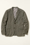 Pure Wool Tweed Check Jacket - Grey