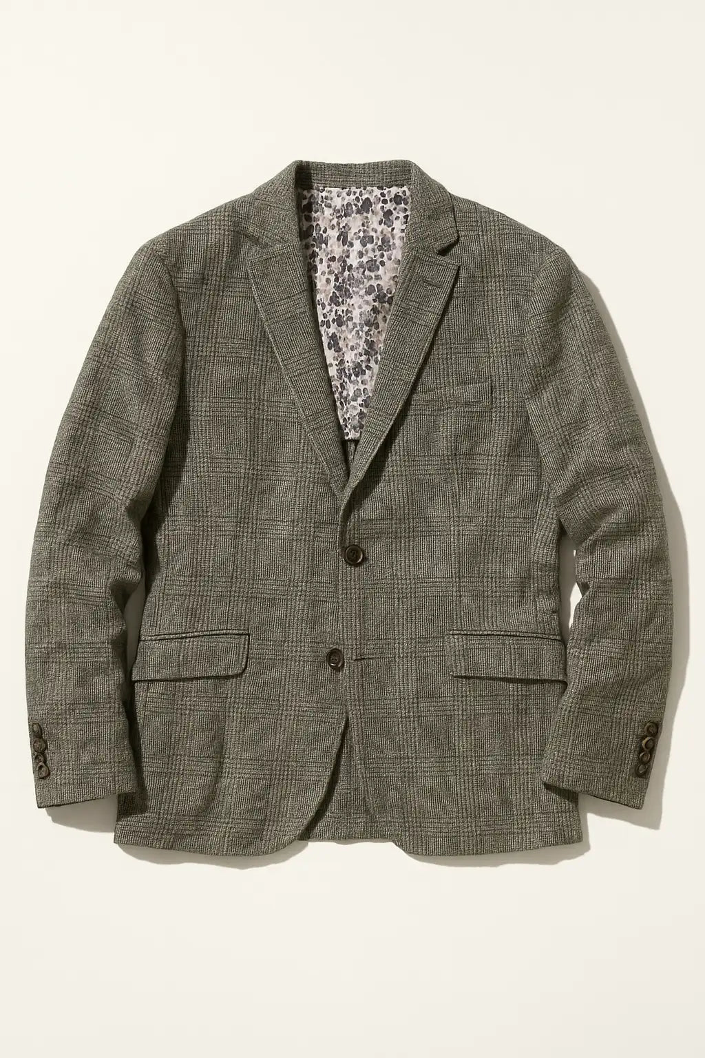 Pure Wool Tweed Check Jacket - Grey