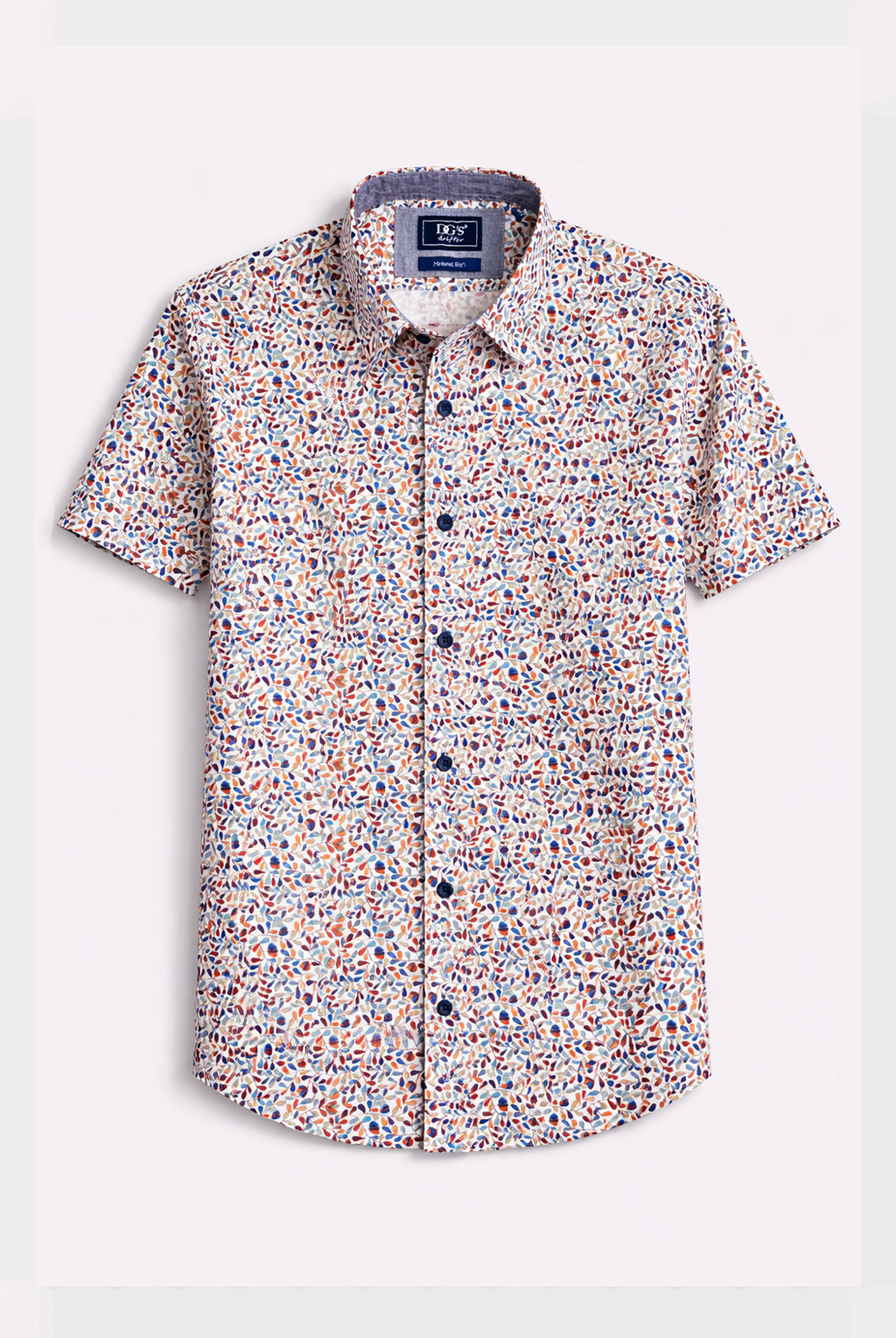 Short Sleeve Leaf Pattern Shirt - Multi Colour