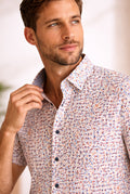 Short Sleeve Leaf Pattern Shirt - Multi Colour