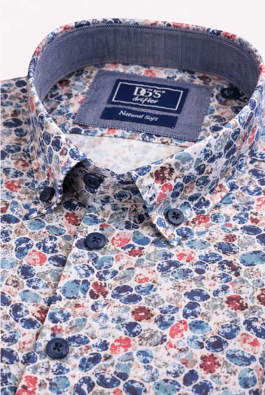 Short Sleeve Pattern Shirt - Dark Blue