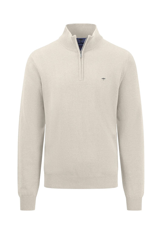 Super-soft Cotton Quarter Zip - Off-White