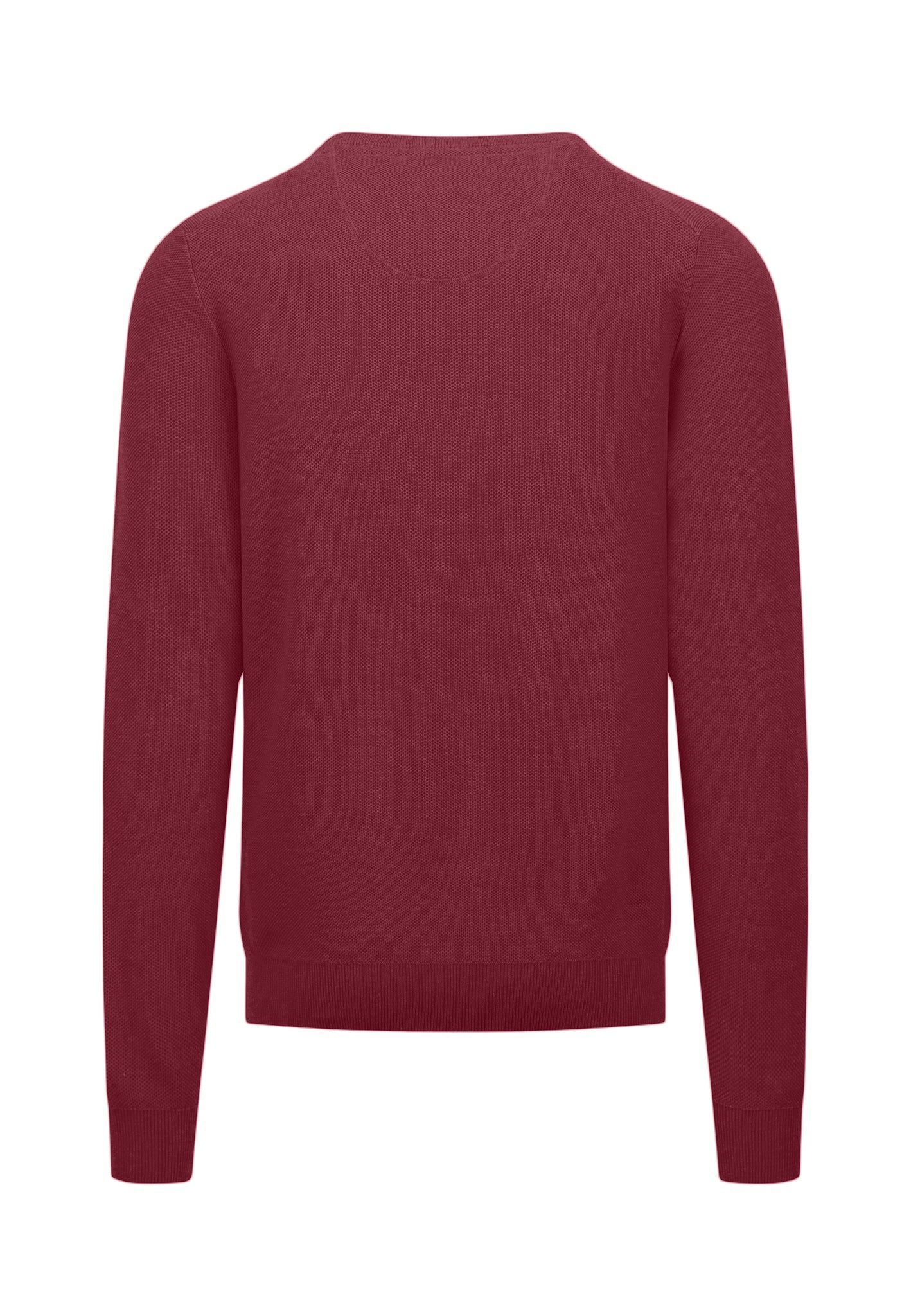 FINE-KNIT SWEATER WITH A CREW NECK - Ruby Red