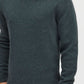 Soft Wool-rich Knitted Crew Jumper - Green Fleck