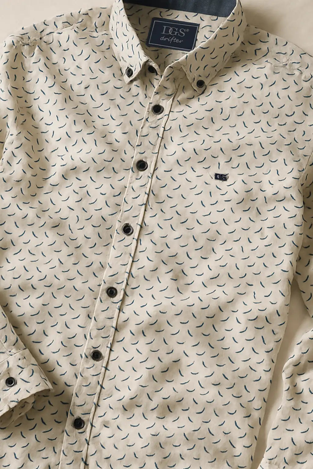 Button-Down Peppers Silhouette Print Shirt - White / Navy