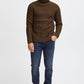 Chunky Cable-Knit Roll Neck - Brown