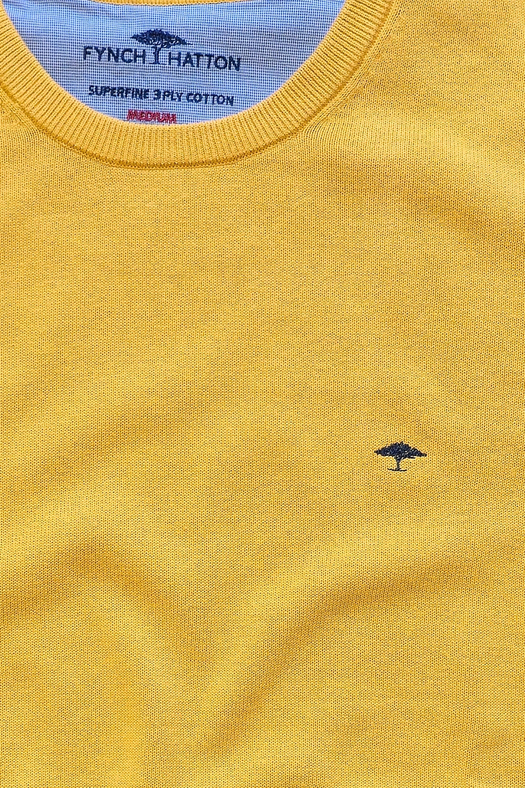 FINE-KNIT COTTON SWEATER WITH A CREW NECK - Amber