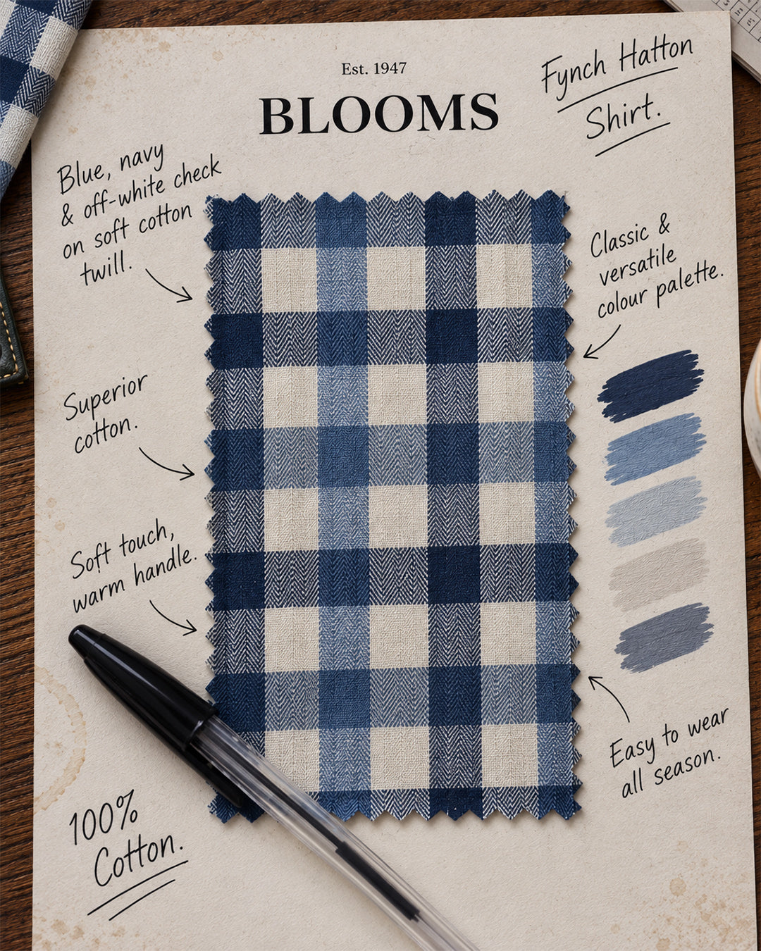Cotton Flannel Checked Shirt - Air Blue