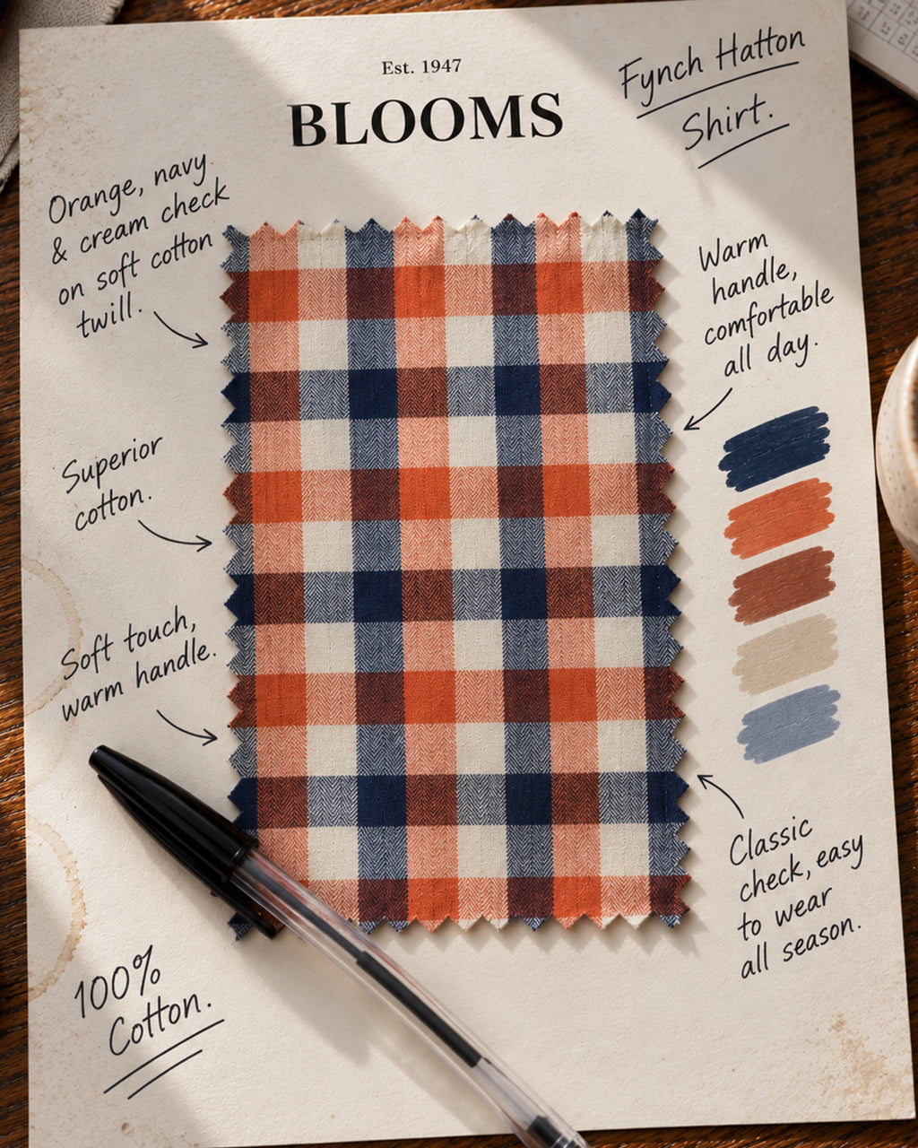 Cotton Flannel Checked Shirt - Orange