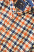 Cotton Flannel Checked Shirt - Orange