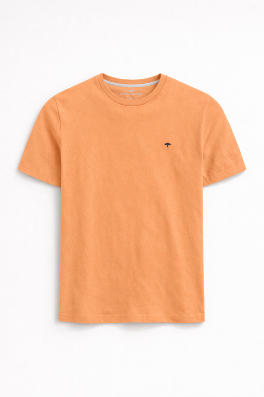Sustainable Cotton Crew Neck T-Shirt - Tangerine