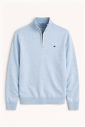 Quarter-Zip Cotton Sweater – New Breeze Blue