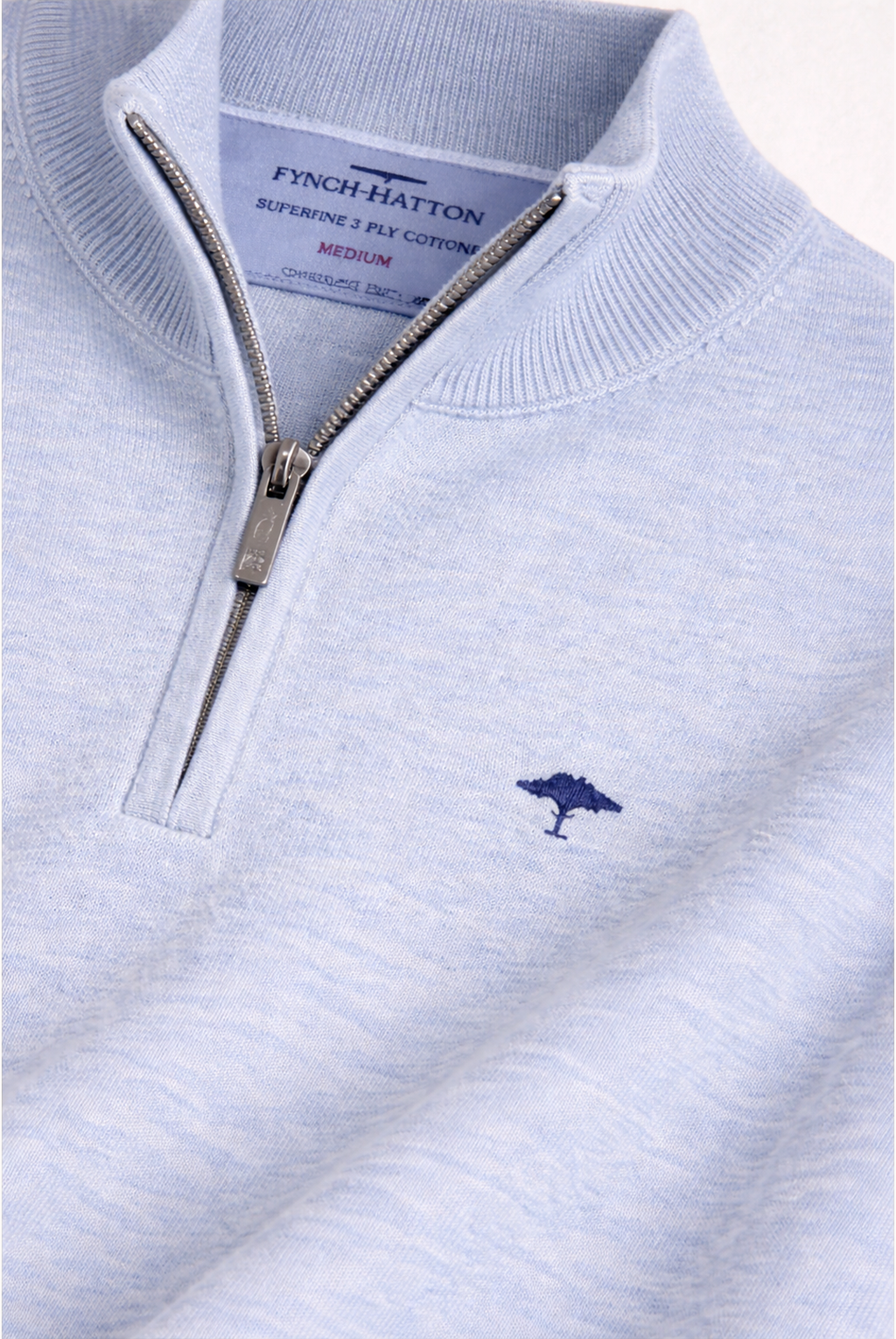 Quarter-Zip Cotton Sweater – New Breeze Blue
