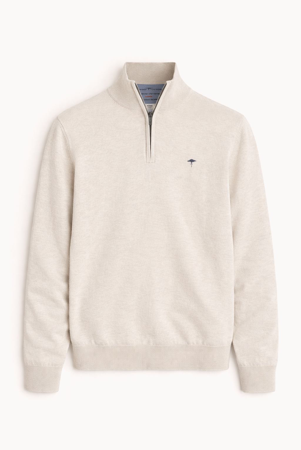 Quarter-Zip Cotton Sweater – Off-White