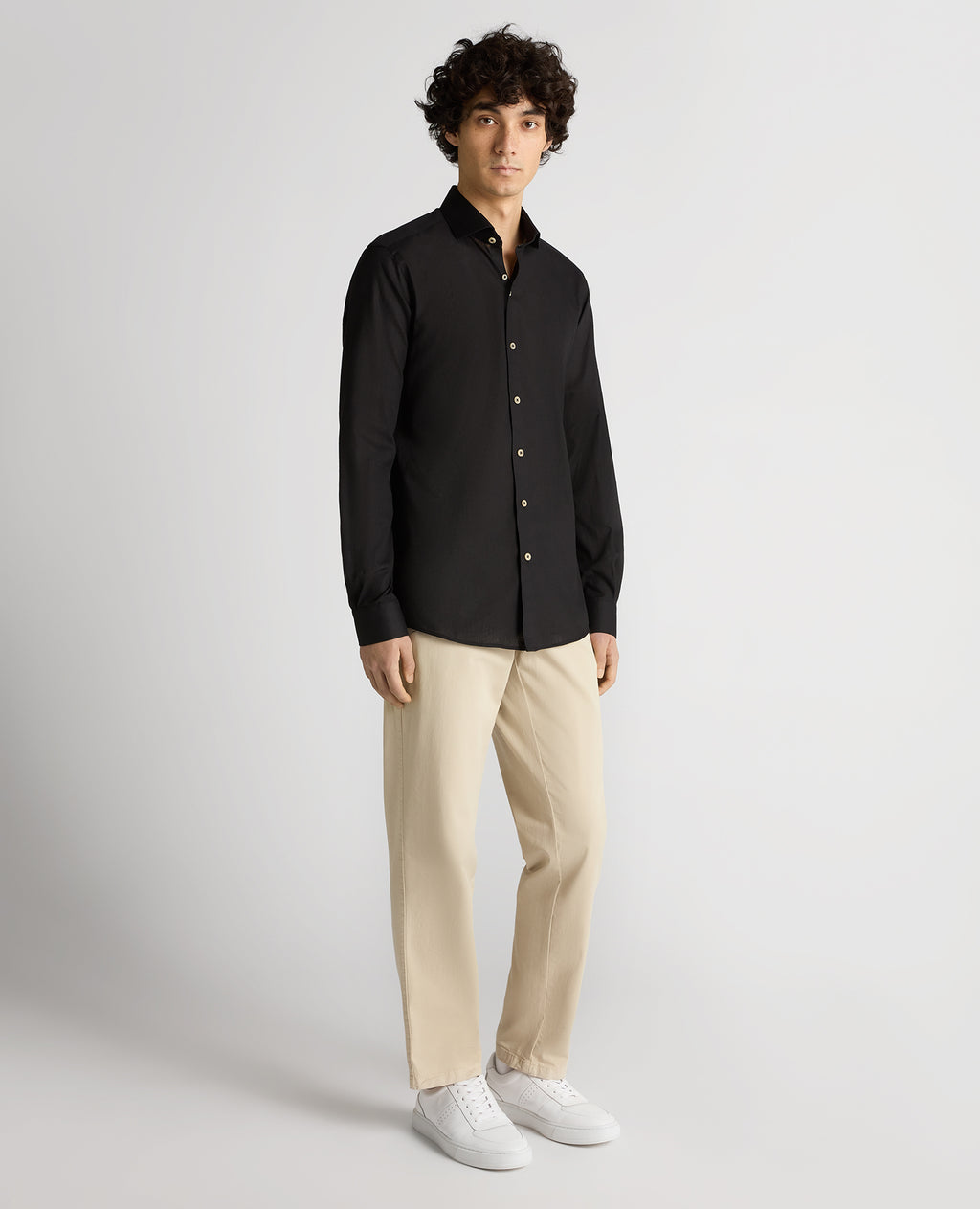 Tapered Linen-Blend Shirt - Black