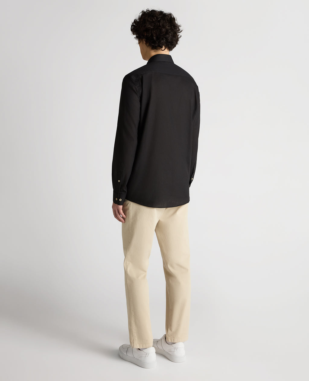 Tapered Linen-Blend Shirt - Black