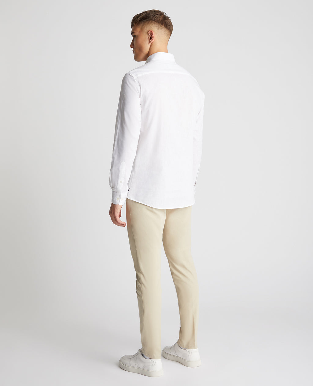 Tapered Linen-Blend Shirt - White